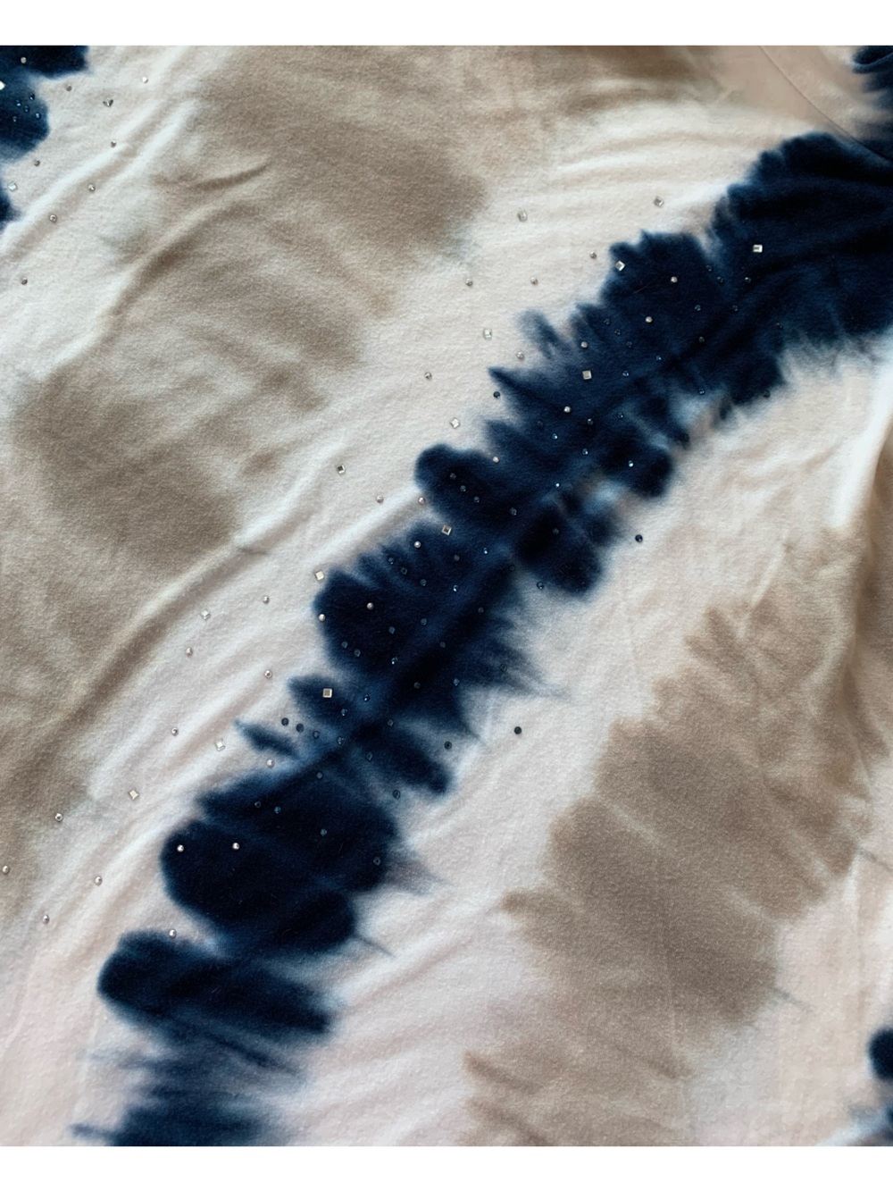 Bling Tie Dye Long Tee Plus size 2X 3/4 length sleeves Thomas and Olivia sparkle - Picture 5 of 12